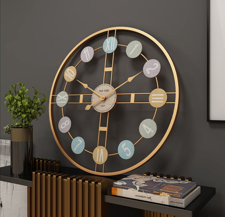Gold Roman & numeric wall clock