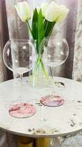 Burgundy red wine glasses